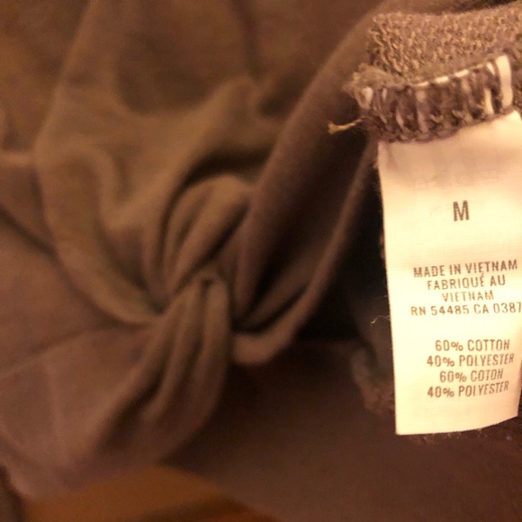 Aerie Twist Knot Cropped French Terry Sweatshirt Brown Medium - Picture 4 of 4